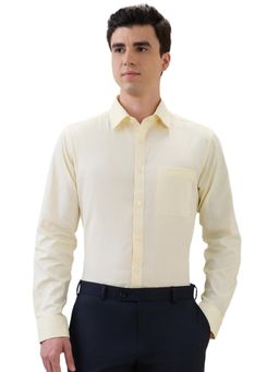 Raymond - Men Yellow Pure Cotton Collar Neck Slim Fit Shirt