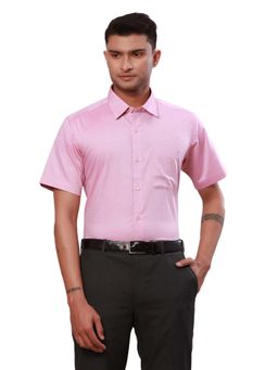 Raymond - Men Pink Pure Cotton Collar Neck Regular Fit Shirt