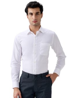 Raymond - Men White Pure Cotton Collar Neck Regular Fit Shirt