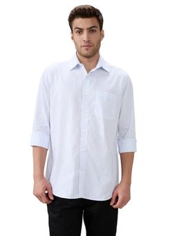 Raymond - Men Blue Pure Cotton Collar Neck Regular Fit Shirt