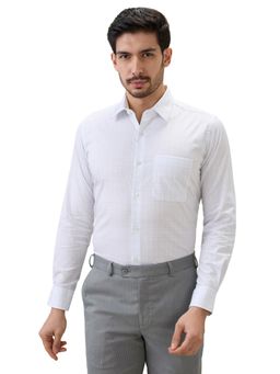 Raymond - Men Blue Pure Cotton Collar Neck Regular Fit Shirt