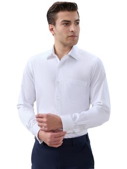 Raymond - Men White Pure Cotton Collar Neck Regular Fit Shirt
