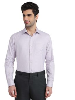 Raymond - Men Purple Pure Cotton Collar Neck Regular Fit Shirt