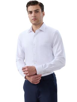 Raymond - Men White Pure Cotton Collar Neck Regular Fit Shirt