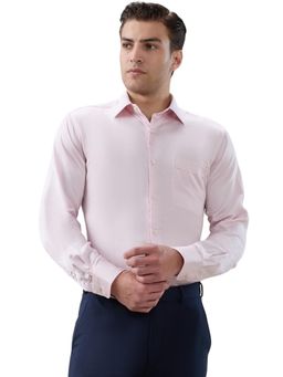 Raymond - Men Pink Tencel Collar Neck Regular Fit Shirt