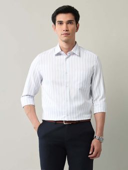 AD By Arvind - Men Blue Cotton Collar Neck Regular Fit Shirt