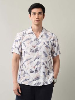 AD By Arvind - Men Multi-Color Viscose Rayon Collar Neck Regular Fit Shirt