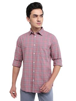 Parx - Men Pink Pure Cotton Collar Neck Slim Fit Shirt