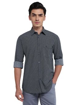 Parx - Men Black Pure Cotton Collar Neck Slim Fit Shirt