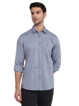 Parx - Men Grey Pure Cotton Collar Neck Slim Fit Shirt