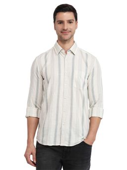 Parx - Men White Pure Cotton Collar Neck Slim Fit Shirt