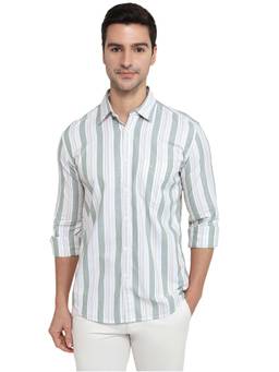 Parx - Men White Pure Cotton Collar Neck Slim Fit Shirt