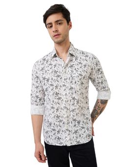 Parx - Men White Pure Cotton Collar Neck Slim Fit Shirt