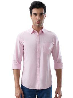 Parx - Men Pink Pure Cotton Collar Neck Slim Fit Shirt