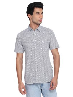 Parx - Men White Pure Cotton Collar Neck Slim Fit Shirt