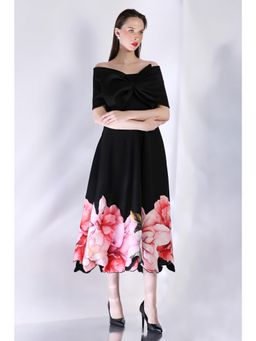 Ozeqo - Womens Black Dress with Wrap (Set of 2)