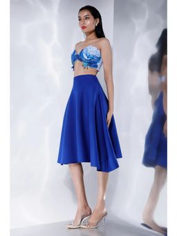 Ozeqo - Womens Blue Bralette with Skirt (Set of 2)