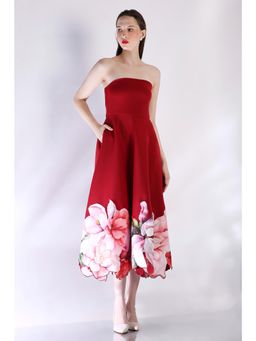 Ozeqo - Womens Maroon Dress