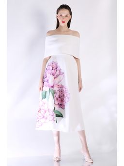 Ozeqo - Womens White Dress with Wrap (Set of 2)