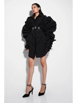 Ozeqo - Womens Black Dress with Belt (Set of 2)