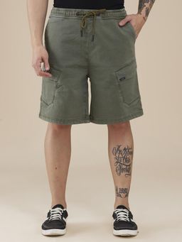 Being Human - Solid Olive Cotton Shorts
