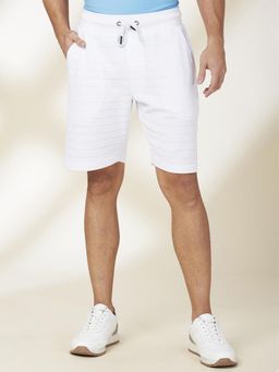 Being Human - Striped White Cotton Shorts