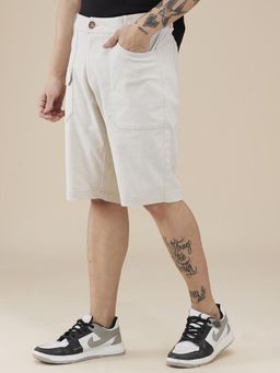 Being Human - Solid Beige Cotton Shorts
