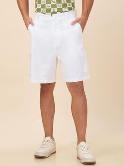 Being Human - Solid White Cotton Shorts
