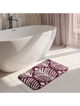 OBSESSIONS - Printed Anti-Skid Polyester Bath Mat, Burgundy