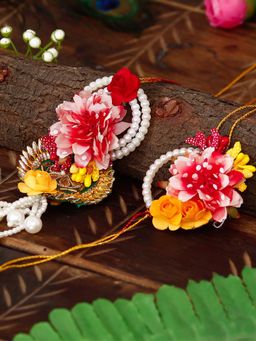 eCraftIndia - Floral Bhaiya Bhabhi Rakhi