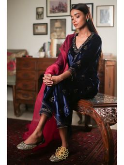 Rhua India - Blue Noori Kurta with Pant and Dupatta