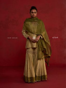 Rhua India - Green Advika Kurta with Sharara and Dupatta