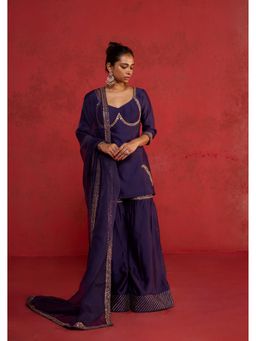 Rhua India - Purple Ekta Gulnaar Kurta with Sharara and Dupatta