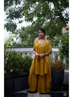 Rhua India - Gold Freya Kurta with Sharara and Dupatta