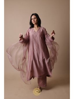 Rhua India - Pink Afsa Kurta with Pant and Dupatta