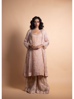 Rhua India - Pink Chaitra Kurta with Sharara and Jacket