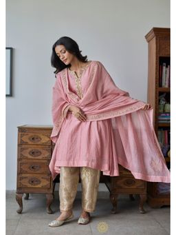 Rhua India - Pink Aarzo Anarkali with Salwar and Dupatta
