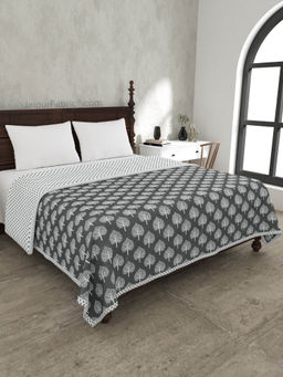 JAIPUR FABRIC - Grey Mist Dreamer Cotton Reversible Double Bed King Dohar