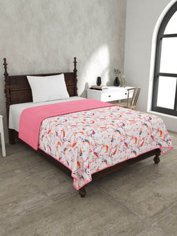 JAIPUR FABRIC - Parakeets Pink Single Bed Dohar Blanket