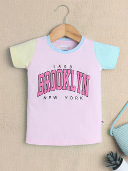 Bumzee - Pink Girls Half Sleeves T-Shirt