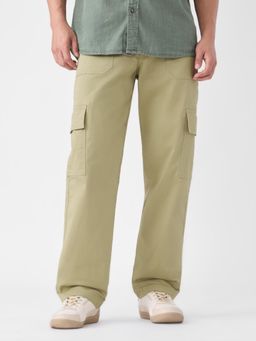 The Souled Store - Khaki Desert Dune Mens Cargo Pant