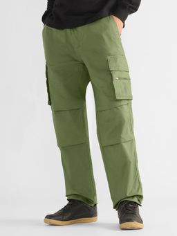The Souled Store - Parachute Combat Moss Mens Cargo Pant