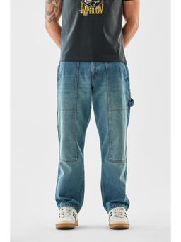 Snitch - Mens Blue Carpenter Baggy Jeans