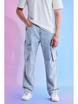 Snitch - Mens Utopia Pleated Baggy Denim Cargo Jeans