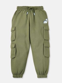 Nautinati - Boys Fleece Cargo-Pocket Ankle Length Solid Joggers