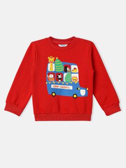 Nautinati - Boys Fleece Holiday Theme Printed Sweatshirt