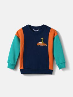 Nautinati - Boys Fleece Colourblock Printed Sweatshirt