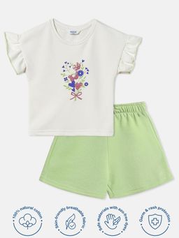 Nautinati - Girls Floral Print T-Shirt and Shorts (Set of 2)