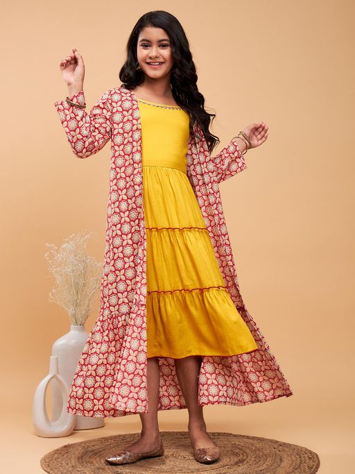 Buy Stylo Bug Girls Flower Printed Empire Ethnic Wear Dress with