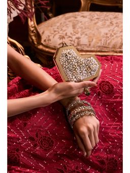 Anaar - Gold Flora Slingette Embellished Clutch